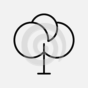 Tree Line Icon.Vector Illustration