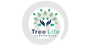 Tree logo with creative unique concept Premium Vector part 7