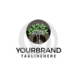 Tree logo design concept template