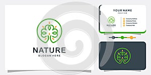 Tree logo design with creative simple concept