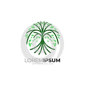 Tree logo with line design vector, nature logos