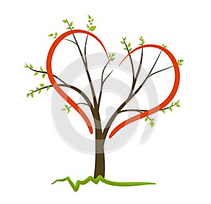 Tree love symbol