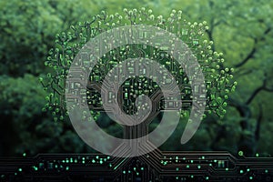 A tree made of electronic components