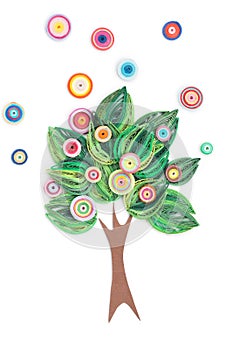 Tree made in quilling art