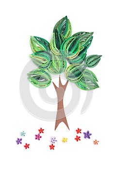 Tree made in quilling art