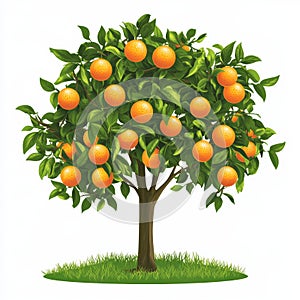 Tree with many oranges on it