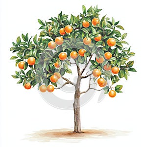 Tree with many oranges on it