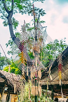 Tree mentioned (Vietnamese name is Cay Neu) - symbol of ethnic minority spiritual Kontum, Vietnam