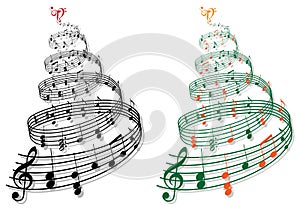 Tree with music notes, vector photo