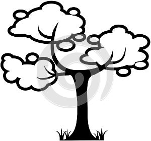 Tree Nature leaf cartoon Vector Clipart