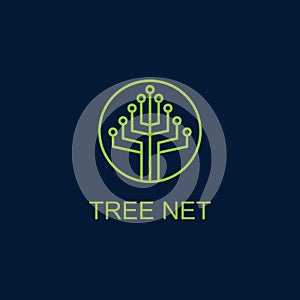 Tree net logo vector design