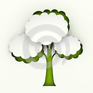 Tree paper cutout infographic with copyspace