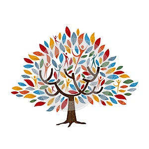 Tree with people for family or community concept
