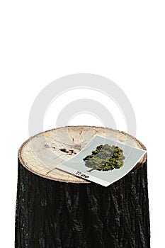 Tree photos on cut stumps