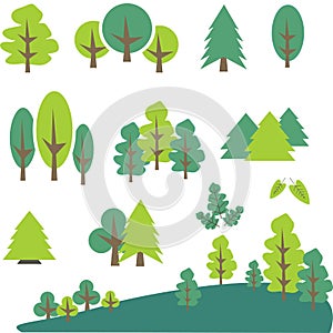 Tree and pine Clip Art