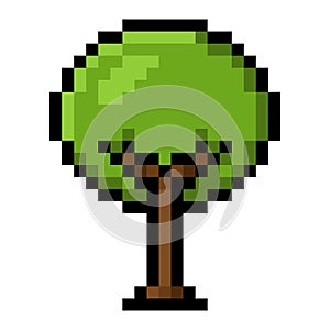 Tree pixel art on white background