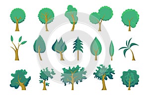 Tree Plant Green Nature Ecology Icon Symbol Set