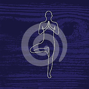 Tree Pose/ Vrksasana. Vector