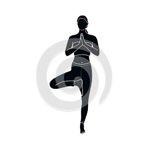 Tree Pose / Vrksasana. Vector