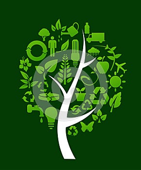 Tree with recycle symbols