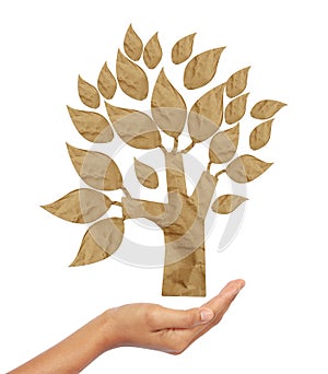 Tree recycled paper craft stick