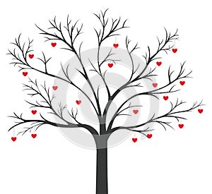 Tree of red Hearts hanging