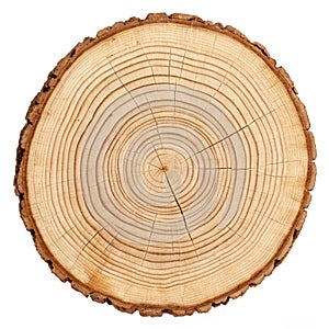 Tree ring cross-section isolated on transparent background