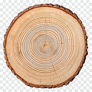 Tree Ring Cross-Section Isolated on a Transparent Background