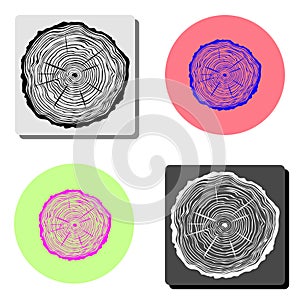 tree rings. flat vector icon