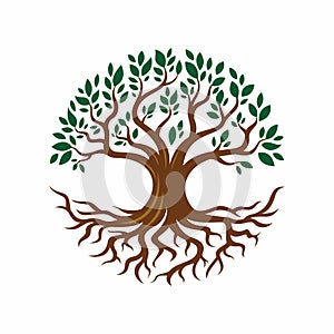 Tree and root design illustration