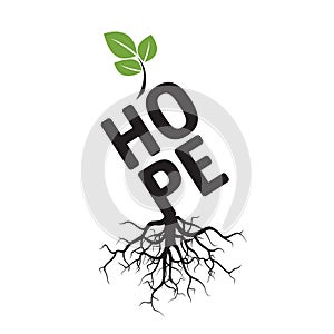 Tree, Roots and text HOPE