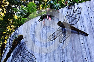 Tree Sculpture, Autumn, flower in Butchart Garden, Victoria, Vancouver Island, British Colombia, Canada