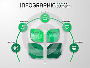 Tree shape elements with steps,options,milestone,processes or workflow.Business data visualization.