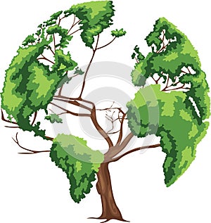Tree shaped world map