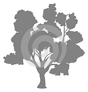 Tree silhouette. Natural forest plant. Park symbol