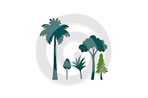 Tree silhouette vector art illustration eps