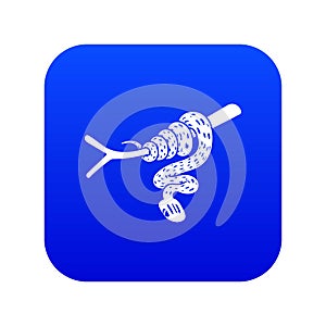 Tree snake icon blue vector