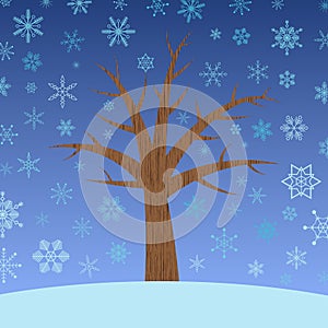 Tree with snowflakes