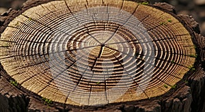 Tree Stump Cross Section Rings Pattern