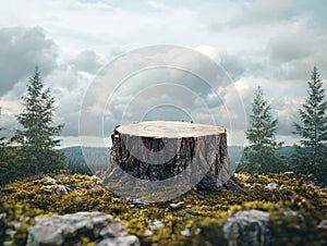 Tree Stump in Forest