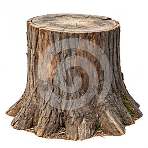 A tree stump isolated on transparent background