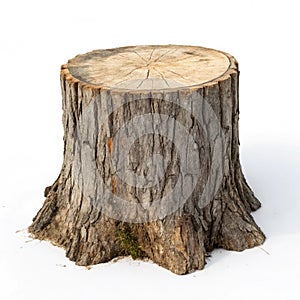 A tree stump isolated on white photo