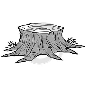 Tree Stump Removal Illustration photo