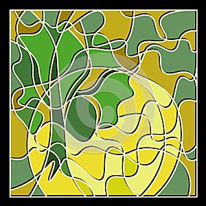 tree and sunset abstract illustration