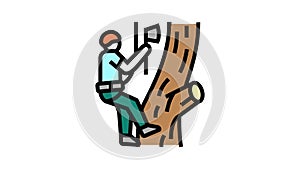 tree surgery landscape color icon animation