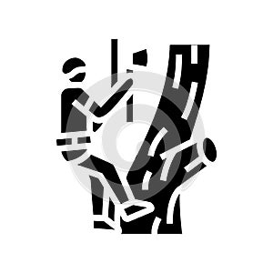 tree surgery landscape glyph icon vector illustration