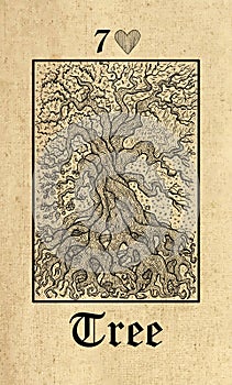 Tree. Tarot card from Lenormand Gothic Mysteries oracle deck