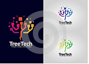 Tree Tech Logo Design Template