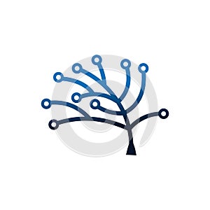 Tree tech logo vector design template