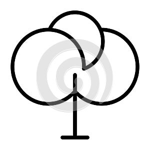 Tree Thin Line Icon 48x48. Simple Minimal Pictogram